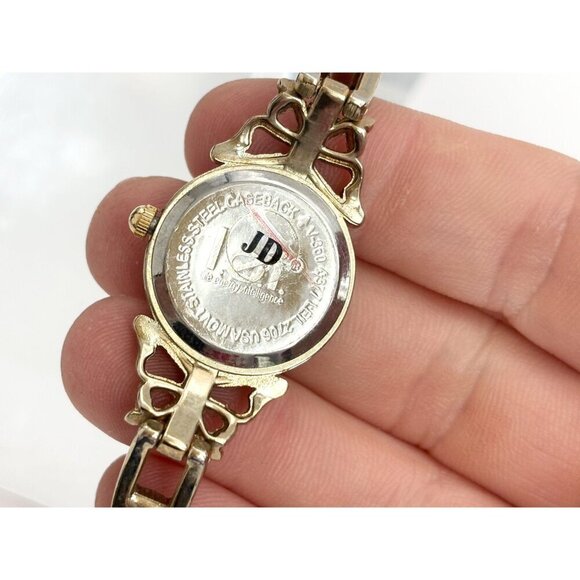 L.E.I. Butterfly 90's Rhinestoned Vintage Women's Wristwatch - 15 mm - WORKS! - Picture 7 of 10